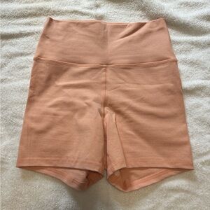 EUC True High shorts, Small, Heathered Peach!